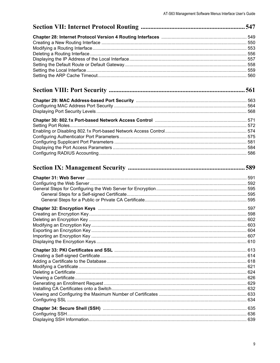 Allied Telesis AT-S63 User Manual | Page 9 / 672