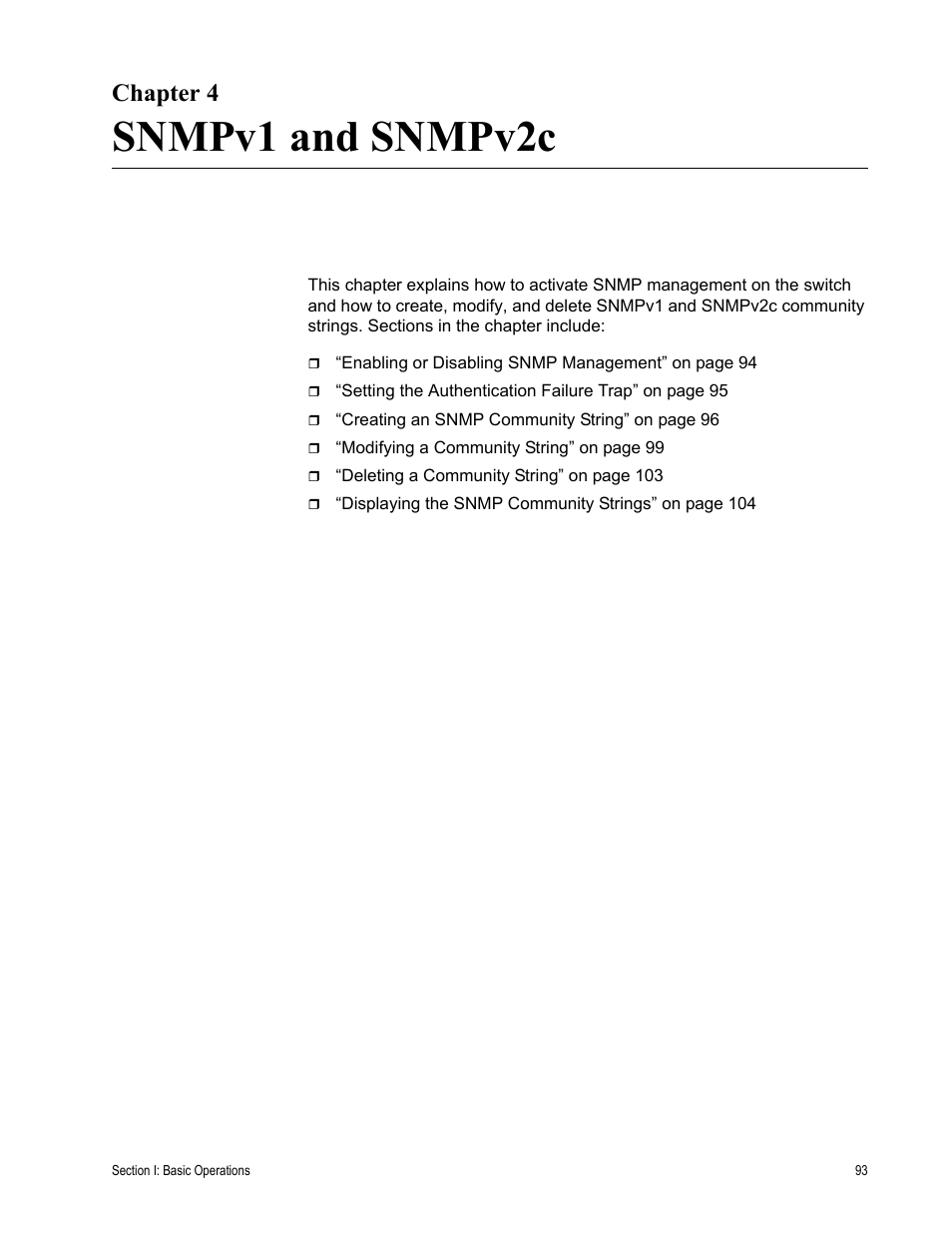 Chapter 4, Snmpv1 and snmpv2c, R 4: snmpv1 and snmpv2c | Chapter 4: snmpv1 and snmpv2c | Allied Telesis AT-S63 User Manual | Page 93 / 672