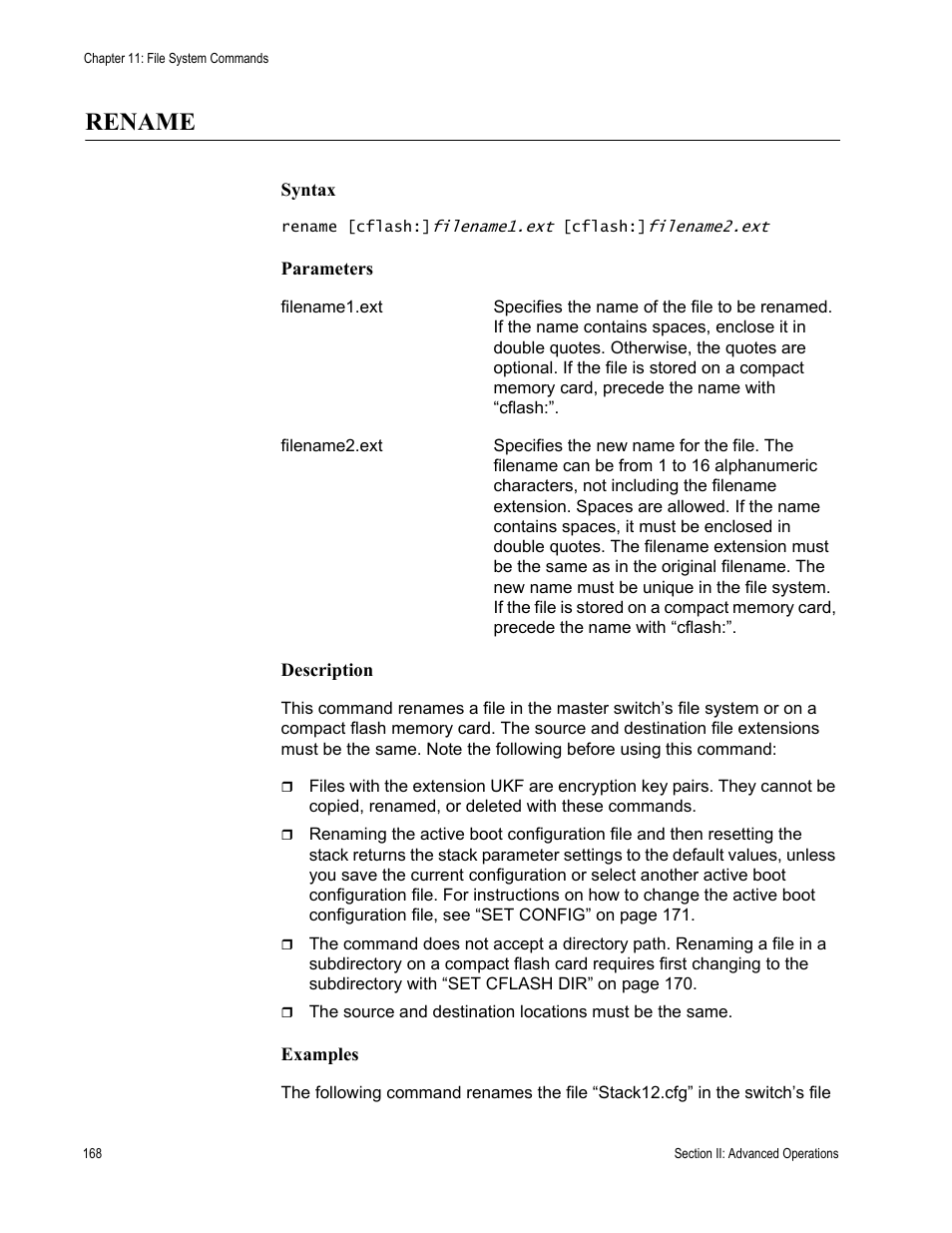 Rename | Allied Telesis AT-S63 User Manual | Page 168 / 300