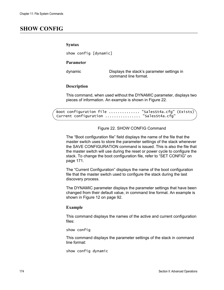 Show config | Allied Telesis AT-S63 User Manual | Page 174 / 300