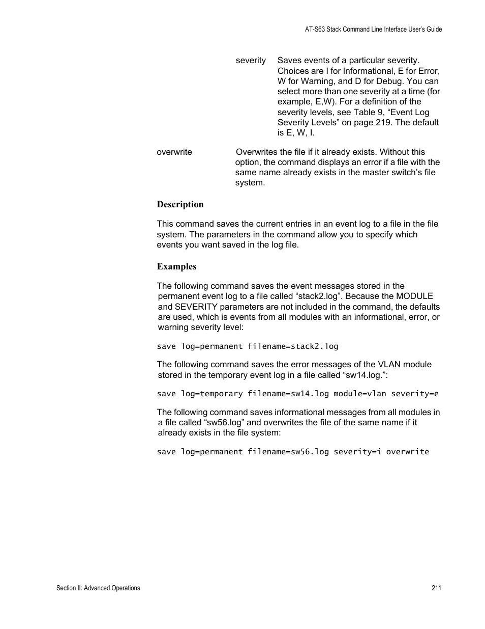 Allied Telesis AT-S63 User Manual | Page 211 / 300