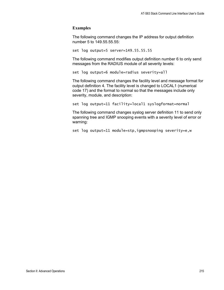 Allied Telesis AT-S63 User Manual | Page 215 / 300