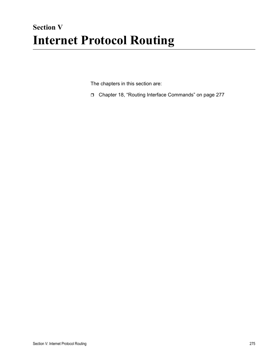 Section v, Internet protocol routing, Section v: internet protocol routing | Allied Telesis AT-S63 User Manual | Page 275 / 300