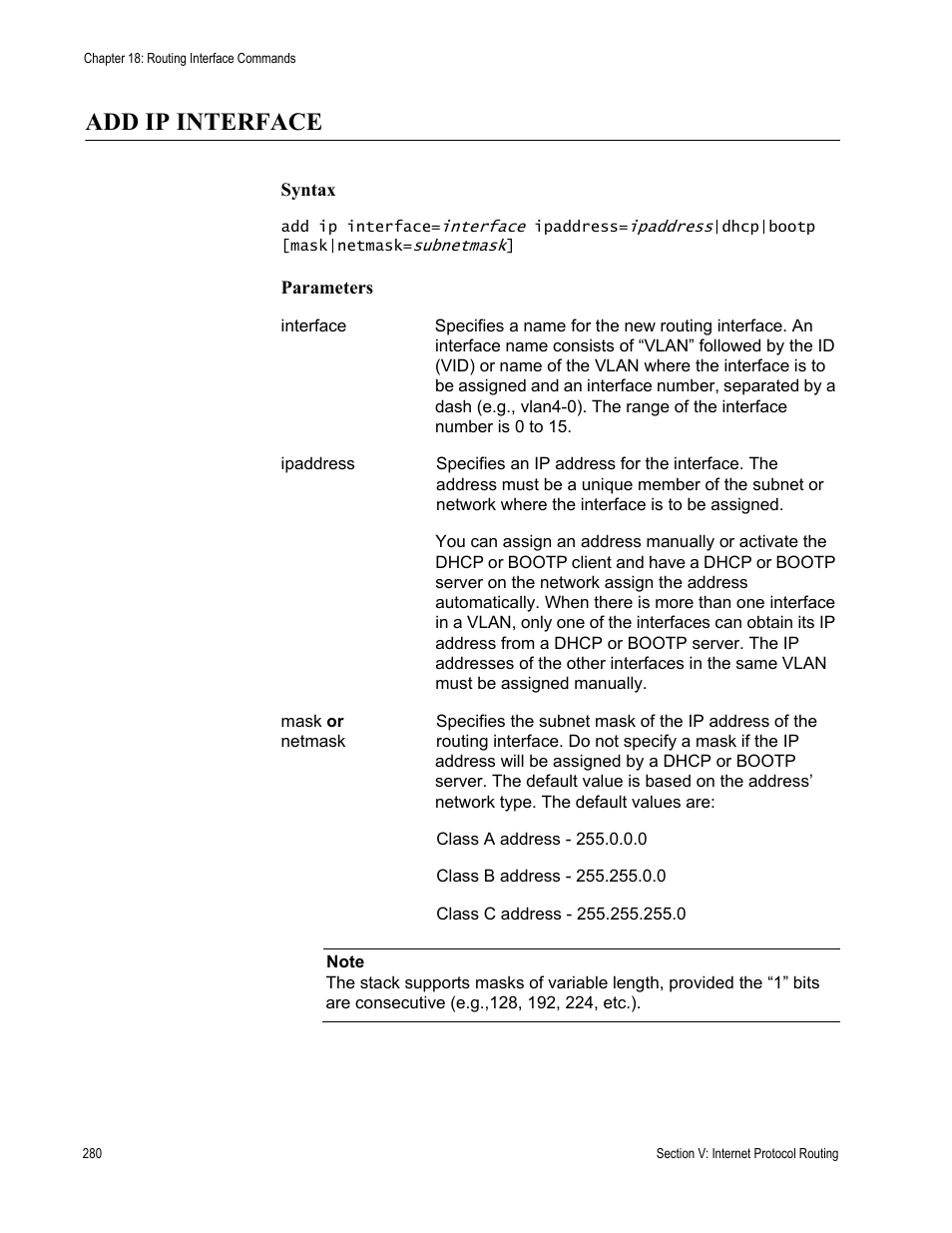 Add ip interface | Allied Telesis AT-S63 User Manual | Page 280 / 300