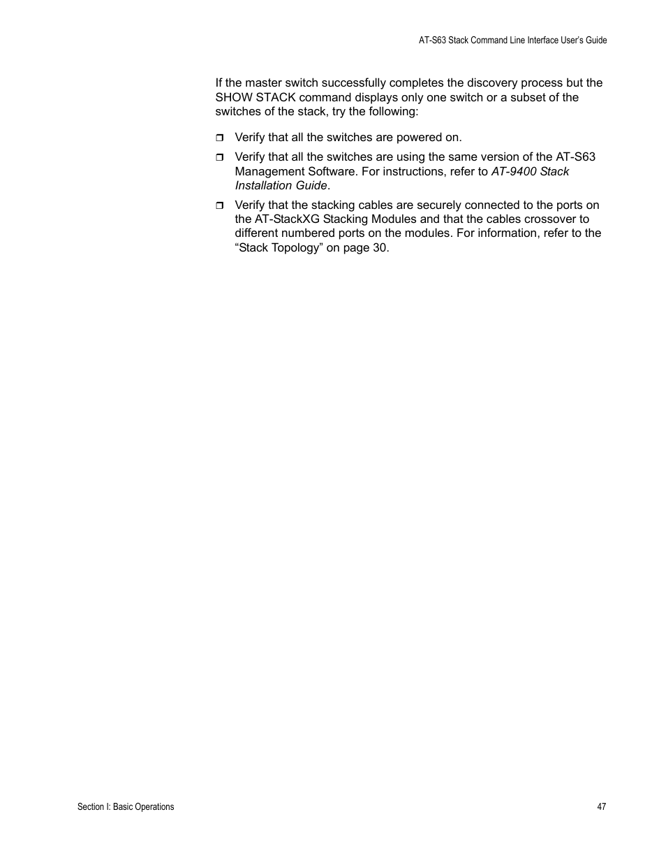 Allied Telesis AT-S63 User Manual | Page 47 / 300