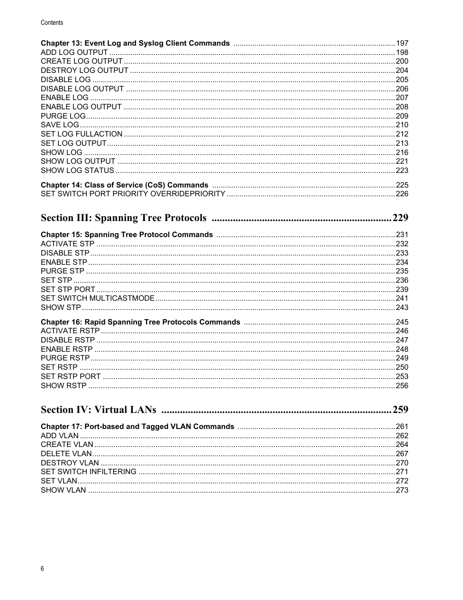 Allied Telesis AT-S63 User Manual | Page 6 / 300