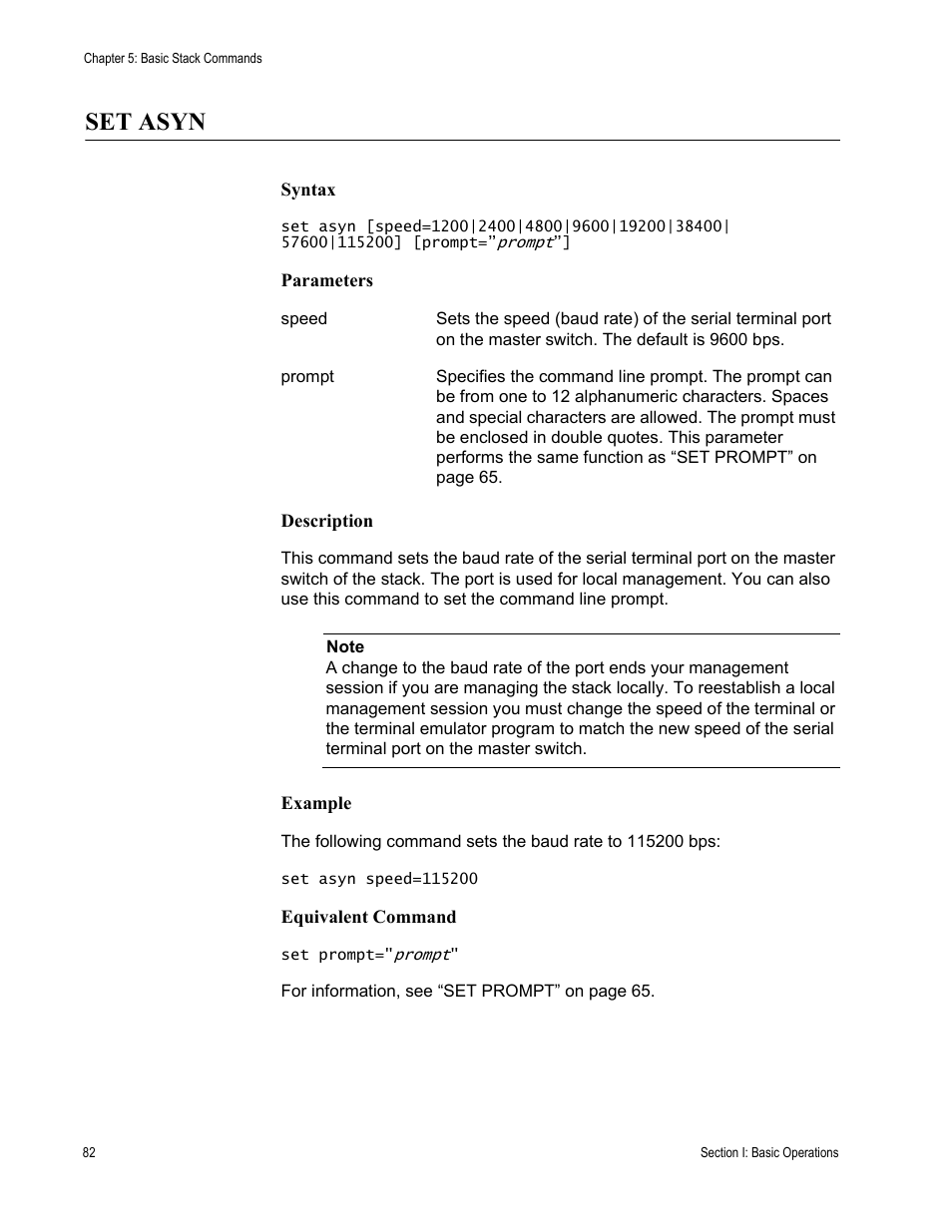 Set asyn | Allied Telesis AT-S63 User Manual | Page 82 / 300