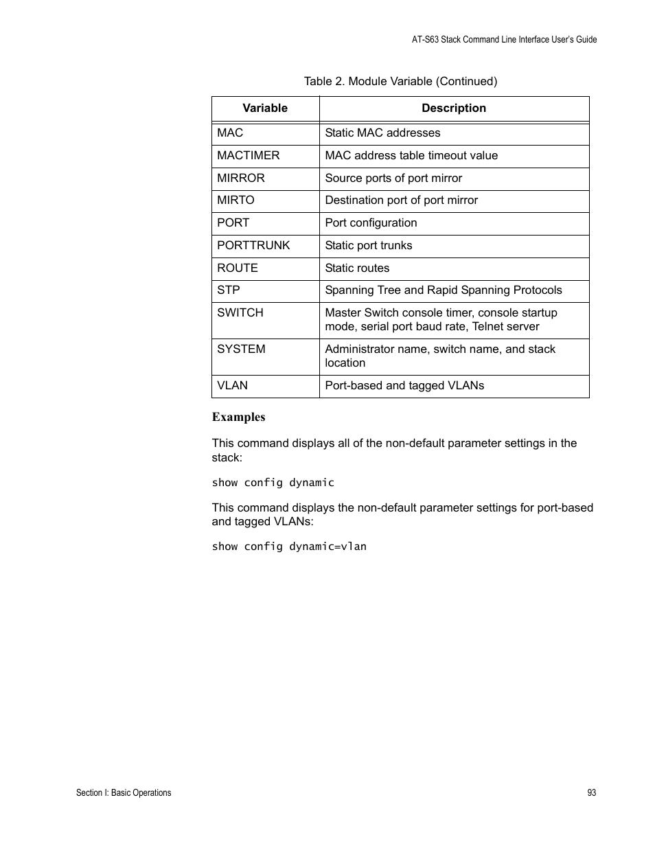 Allied Telesis AT-S63 User Manual | Page 93 / 300