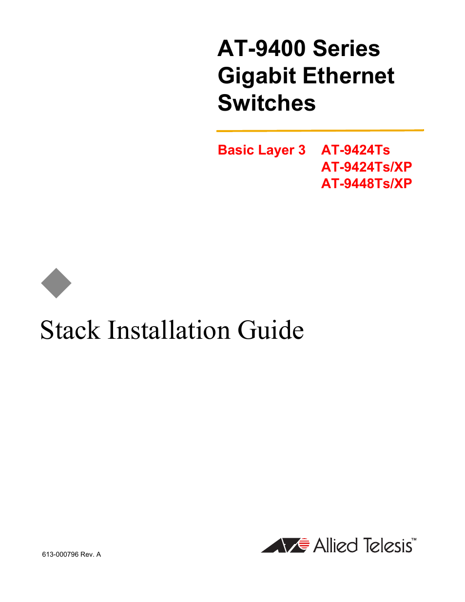 Allied Telesis AT-9448Ts/XP User Manual | 100 pages