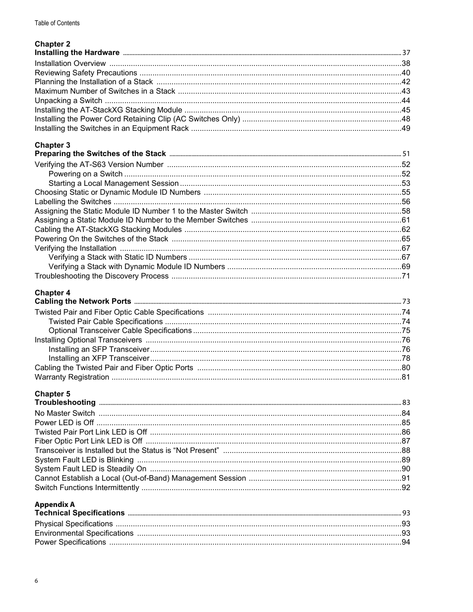 Allied Telesis AT-9448Ts/XP User Manual | Page 6 / 100