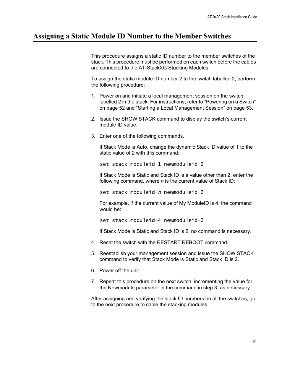 Allied Telesis AT-9448Ts/XP User Manual | Page 61 / 100