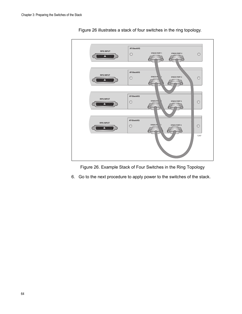 Chapter 3: preparing the switches of the stack 64 | Allied Telesis AT-9448Ts/XP User Manual | Page 64 / 100