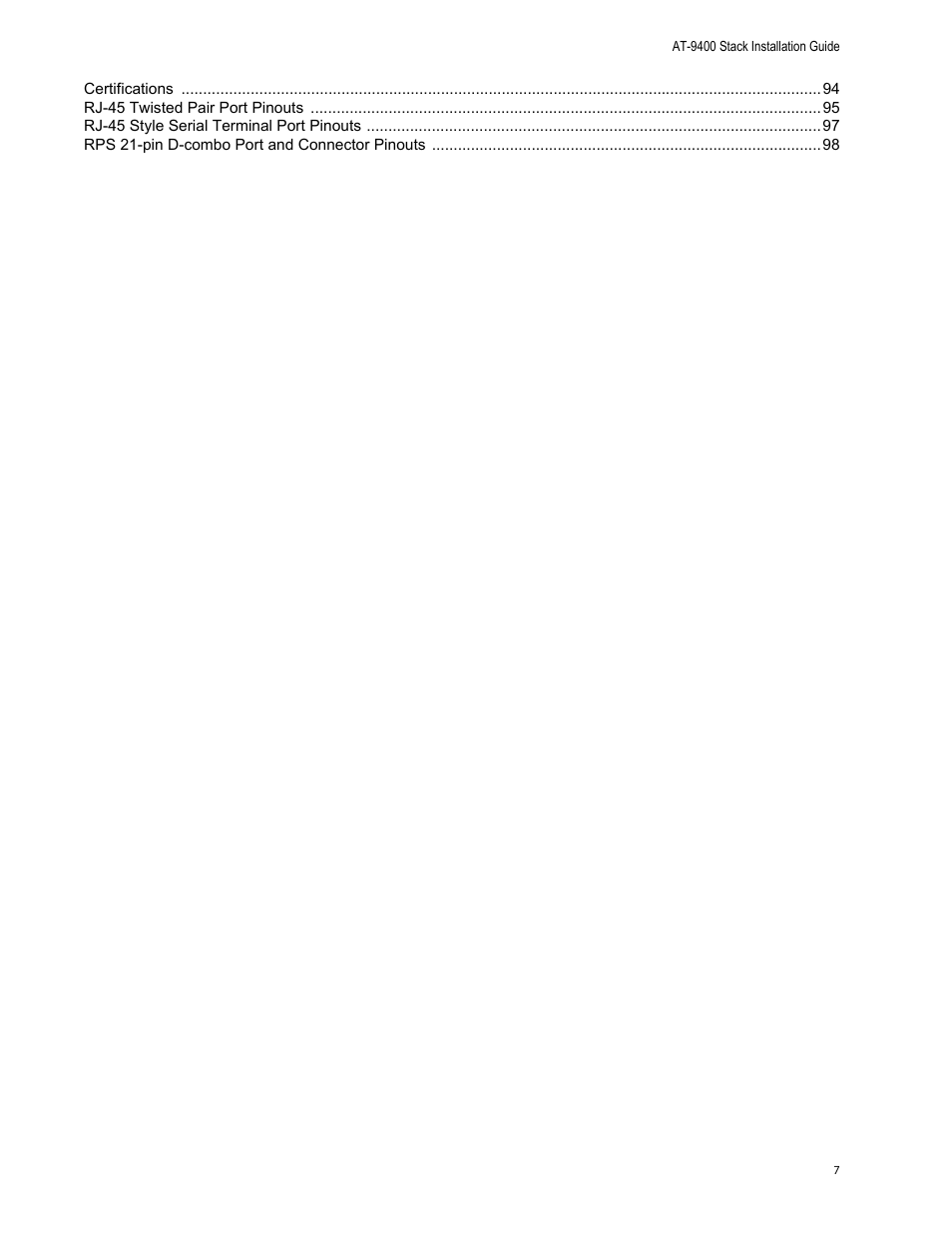Allied Telesis AT-9448Ts/XP User Manual | Page 7 / 100
