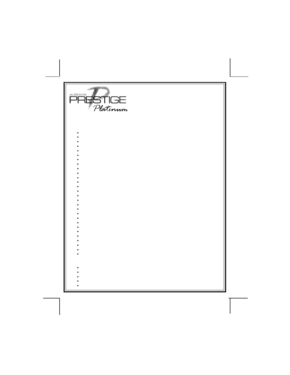 Audiovox Prestige Platinum 128-4631B User Manual | 21 pages
