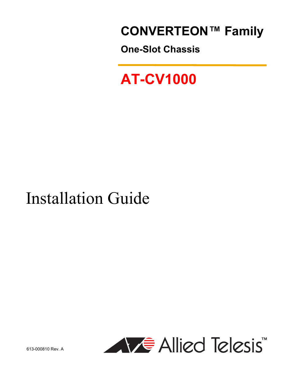Allied Telesis AT-CV1000 User Manual | 42 pages