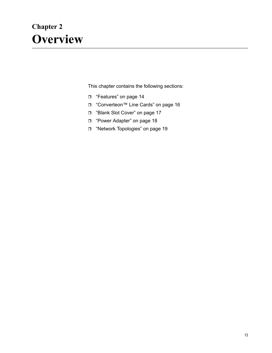 Chapter 2, Overview | Allied Telesis AT-CV1000 User Manual | Page 13 / 42