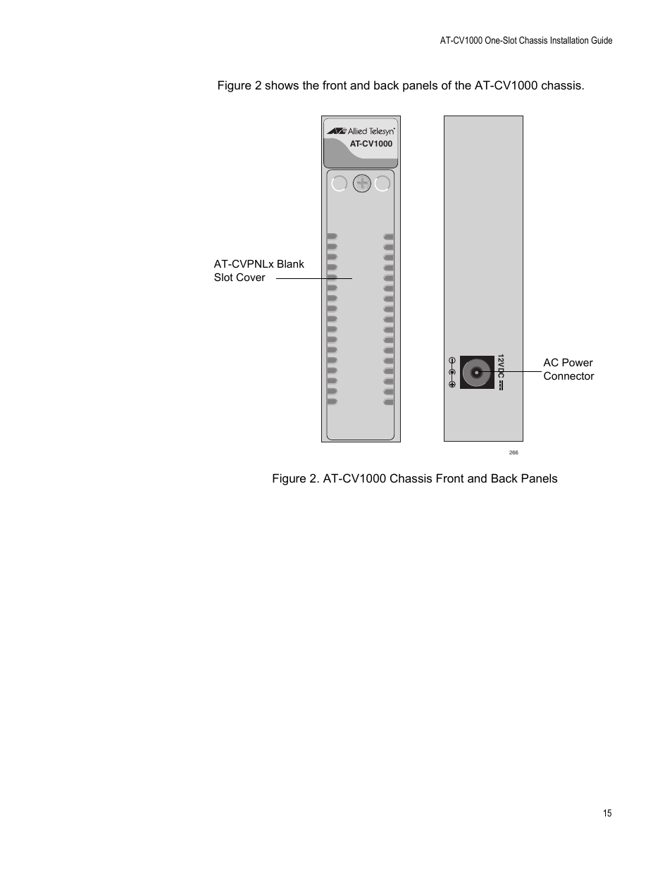 Figure 2. at-cv1000 chassis front and back panels | Allied Telesis AT-CV1000 User Manual | Page 15 / 42