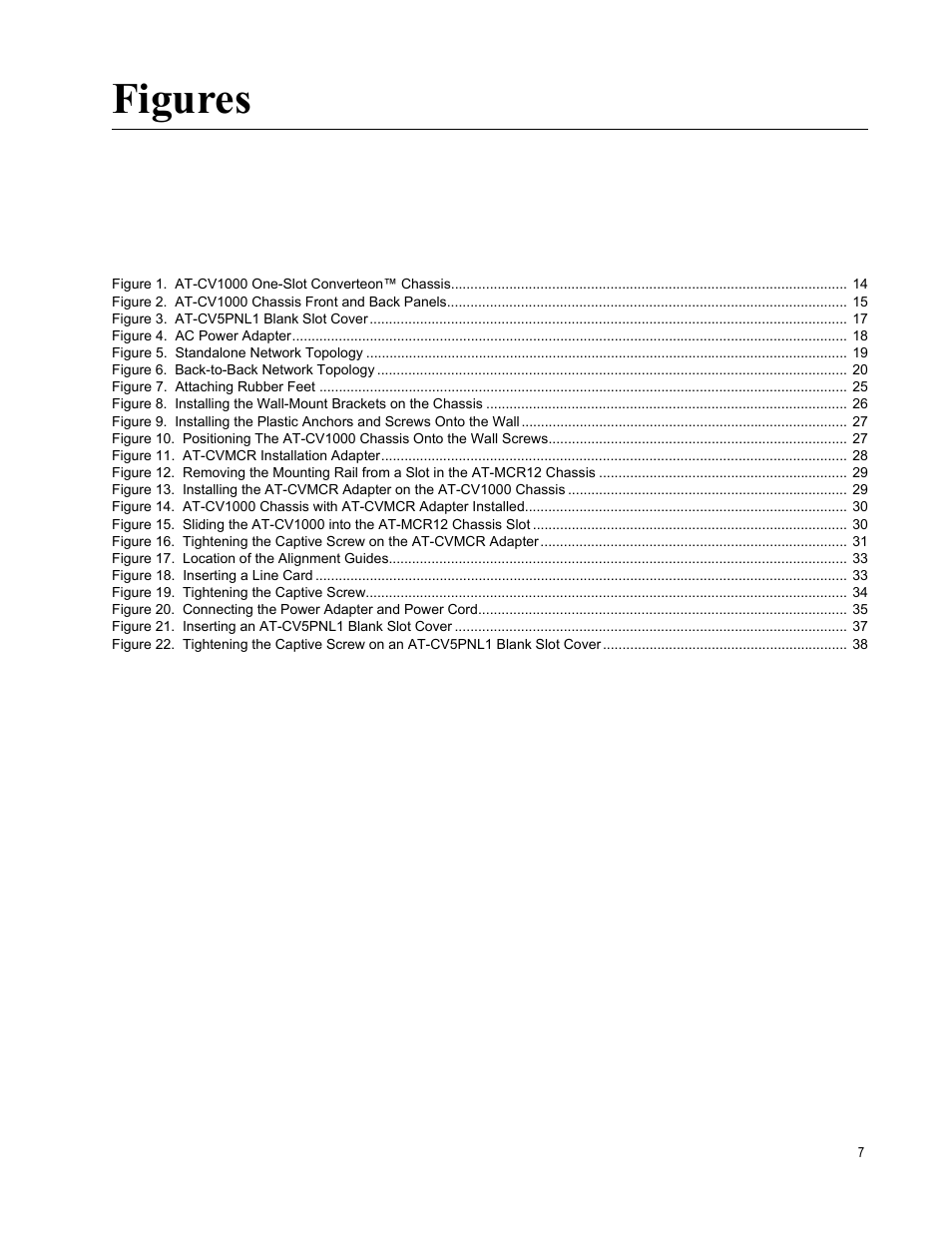 Figures | Allied Telesis AT-CV1000 User Manual | Page 7 / 42