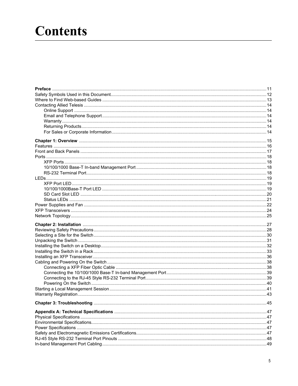 Allied Telesis AT-10408XP User Manual | Page 5 / 50