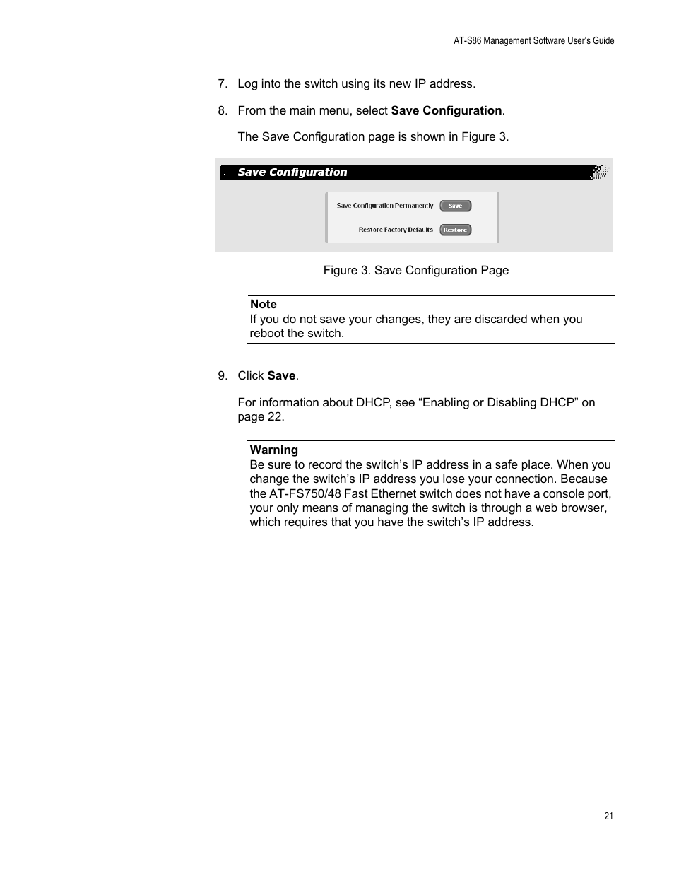 Allied Telesis AT-S86 User Manual | Page 21 / 148