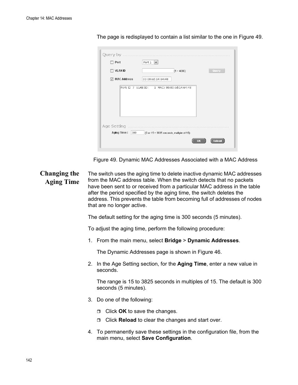 Changing the aging time | Allied Telesis AT-S88 User Manual | Page 150 / 158