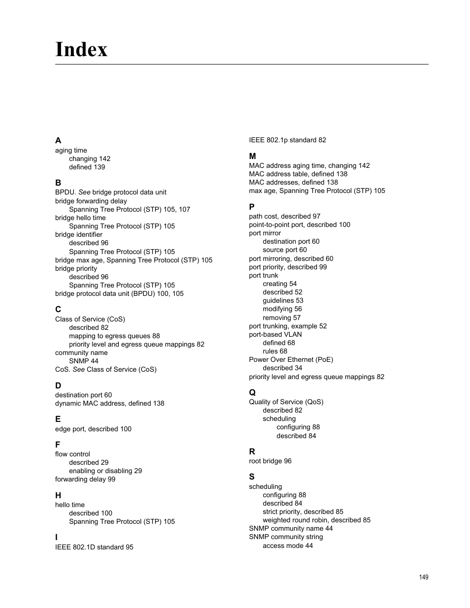 Index | Allied Telesis AT-S88 User Manual | Page 157 / 158