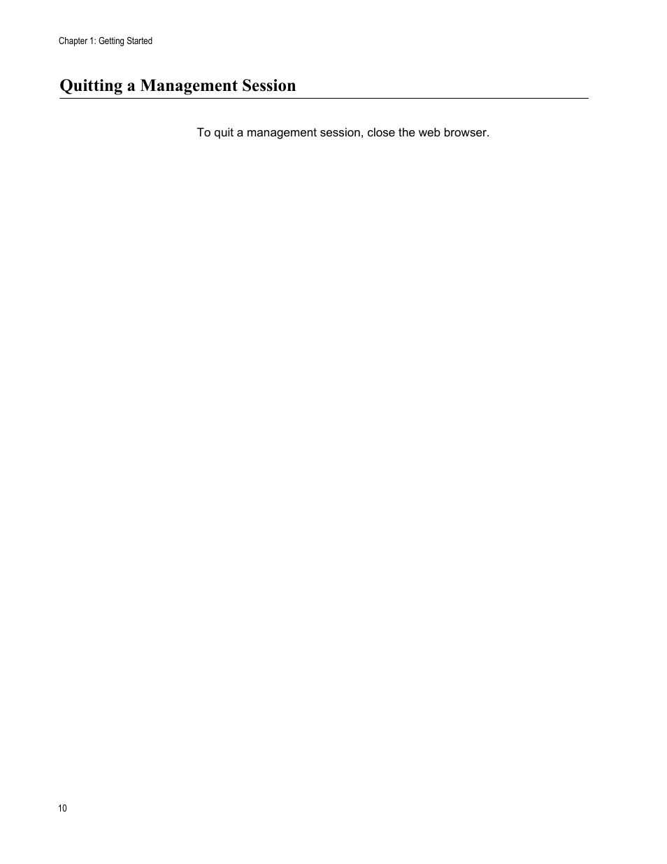 Quitting a management session | Allied Telesis AT-S88 User Manual | Page 18 / 158