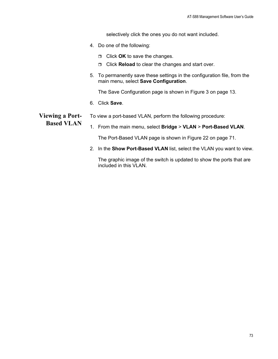 Viewing a port- based vlan, Viewing a port-based vlan | Allied Telesis AT-S88 User Manual | Page 81 / 158