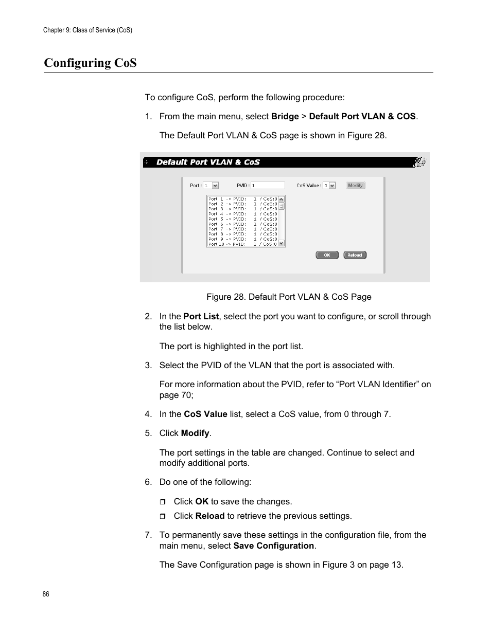 Configuring cos | Allied Telesis AT-S88 User Manual | Page 94 / 158