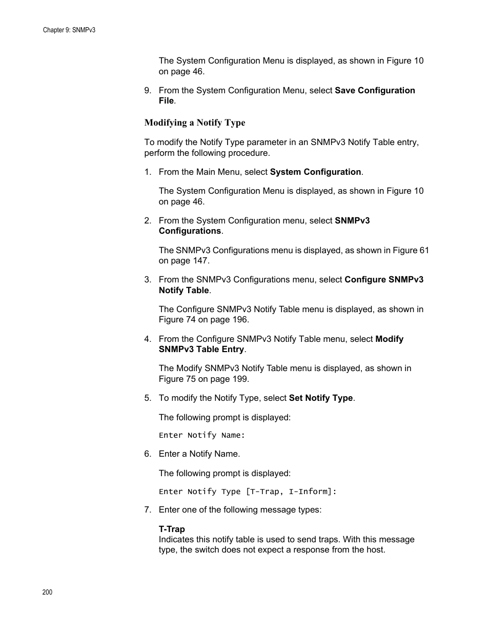 Modifying a notify type | Allied Telesis AT-S70 User Manual | Page 200 / 302