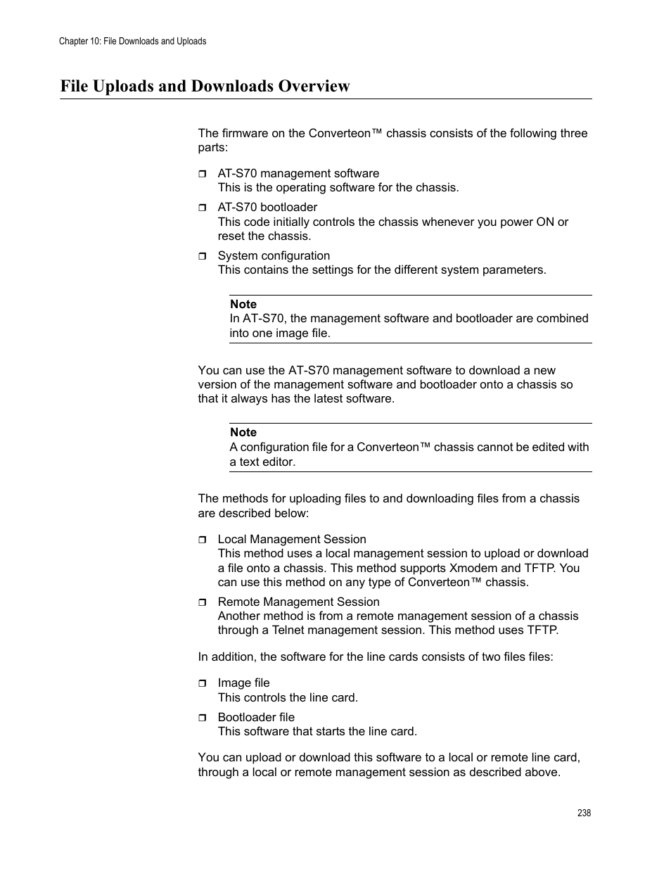 File uploads and downloads overview | Allied Telesis AT-S70 User Manual | Page 238 / 302