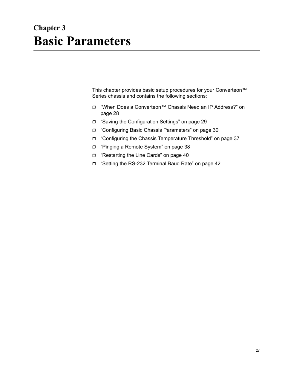 Chapter 3, Basic parameters | Allied Telesis AT-S70 User Manual | Page 27 / 302