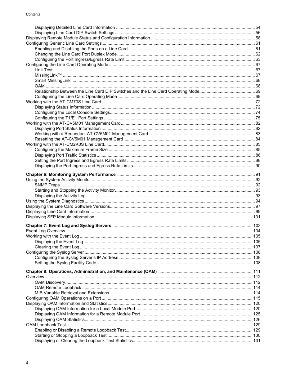 Allied Telesis AT-S70 User Manual | Page 4 / 302