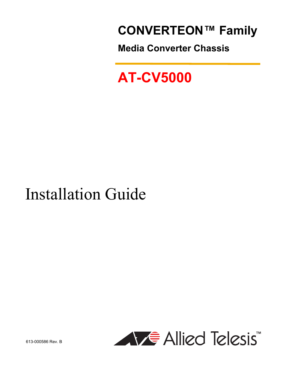 Allied Telesis AT-CV5000 User Manual | 114 pages