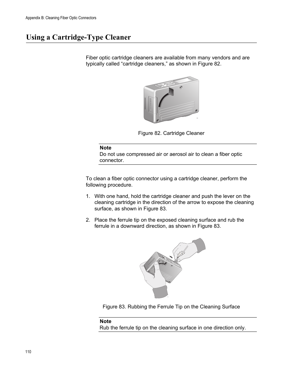 Using a cartridge-type cleaner | Allied Telesis AT-CV5000 User Manual | Page 110 / 114