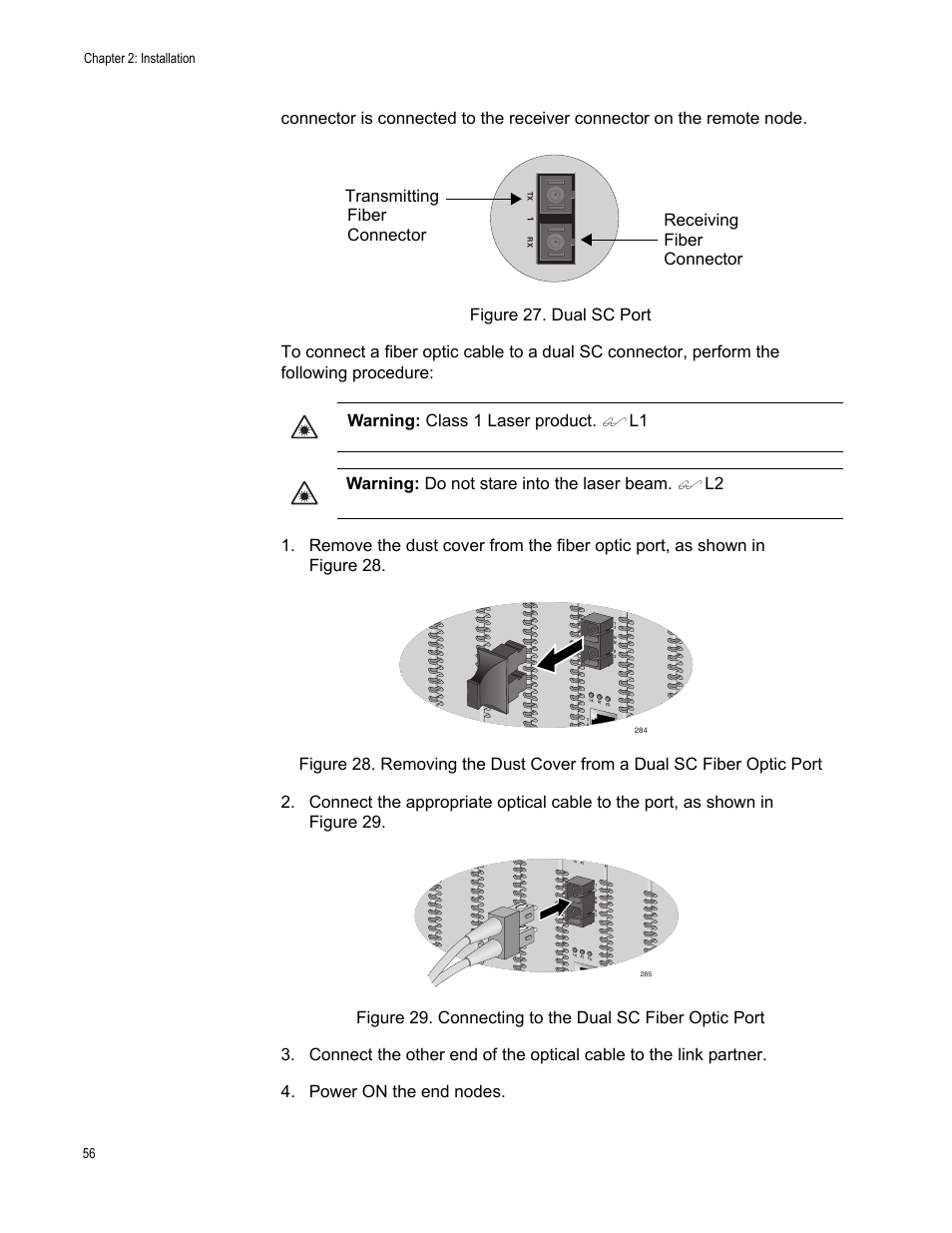 L1 warning: do not stare into the laser beam | Allied Telesis AT-CV5000 User Manual | Page 56 / 114