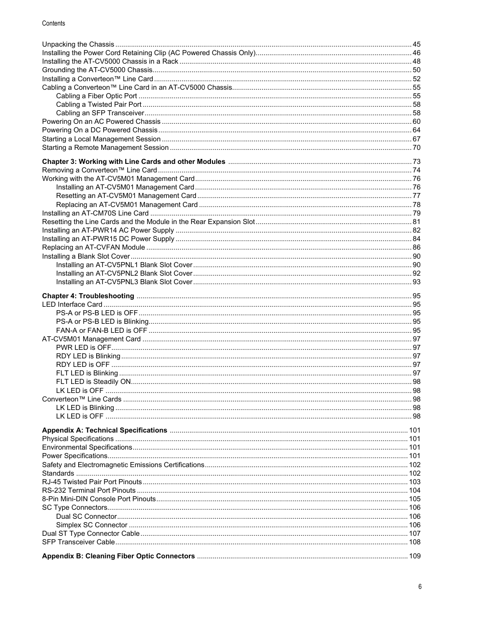 Allied Telesis AT-CV5000 User Manual | Page 6 / 114