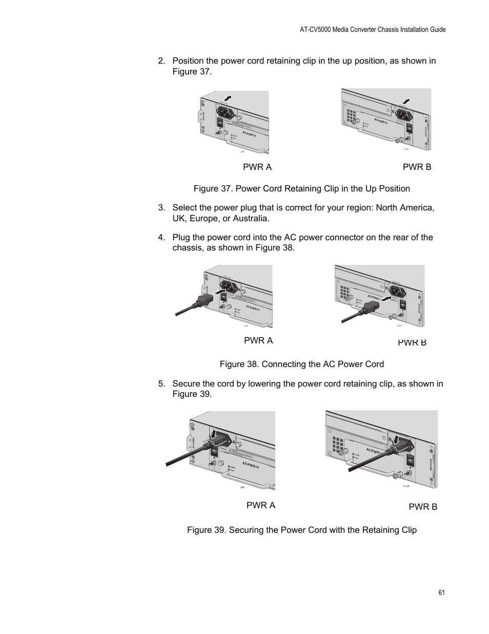 Pwr a pwr b, 2 40va c | Allied Telesis AT-CV5000 User Manual | Page 61 / 114