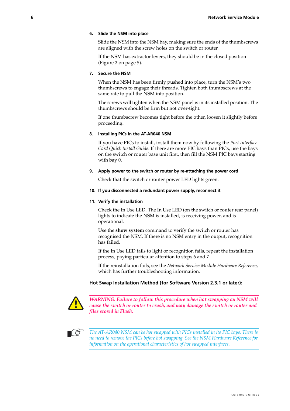 Allied Telesis Network Service Module AR040-48 User Manual | Page 6 / 10