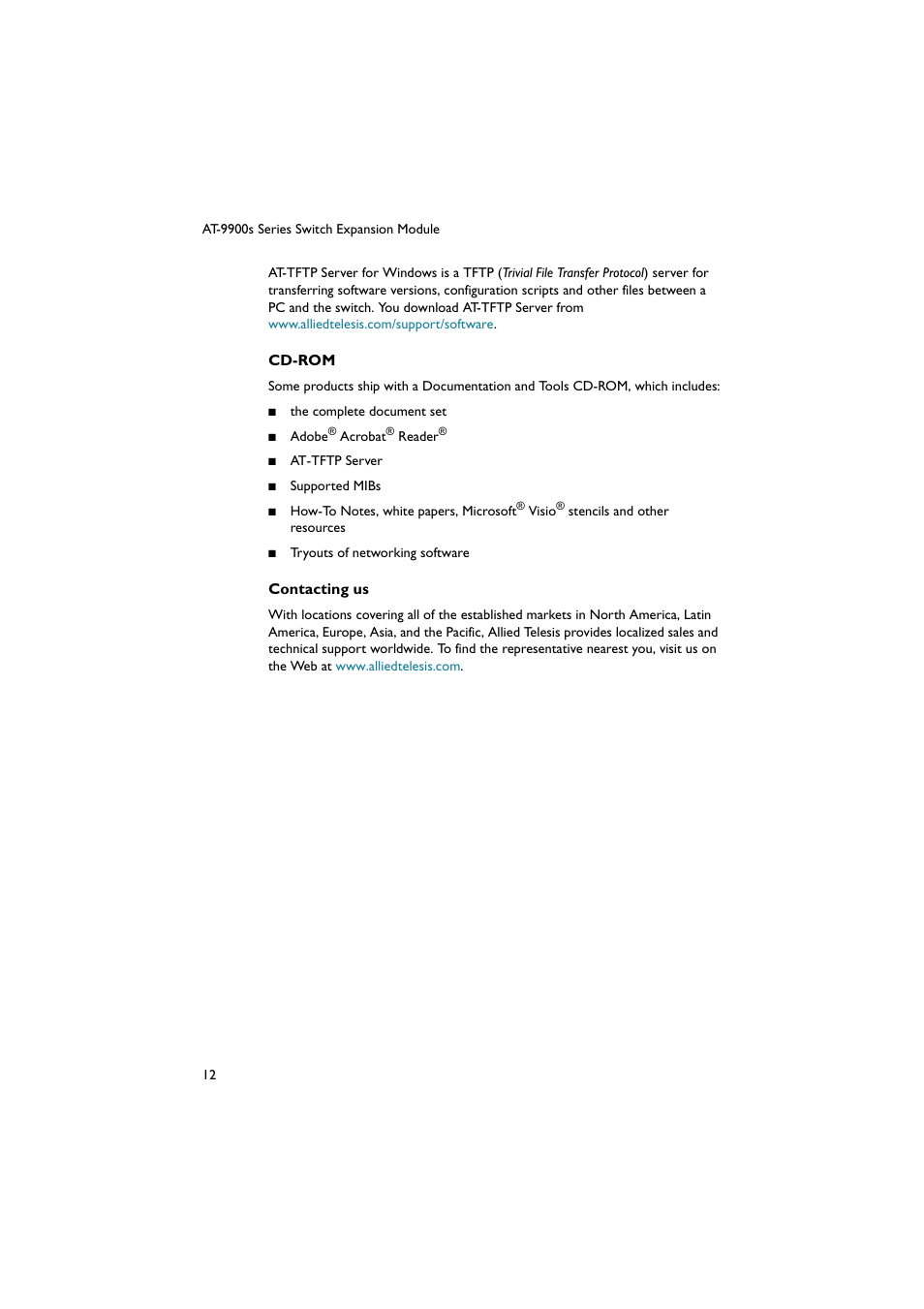 Allied Telesis AT-9900s Series Switch User Manual | Page 13 / 13