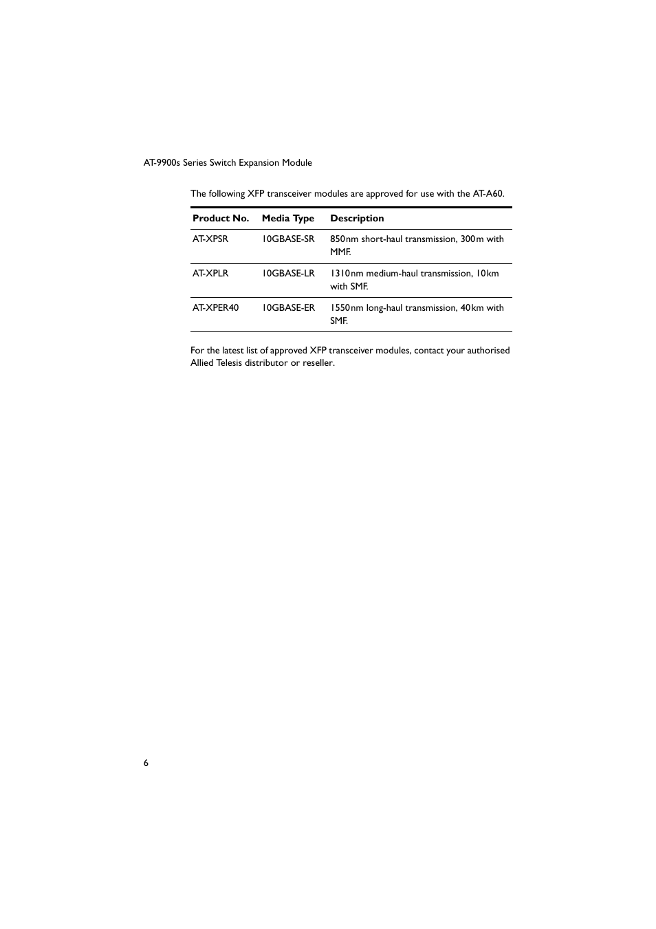 Allied Telesis AT-9900s Series Switch User Manual | Page 7 / 13