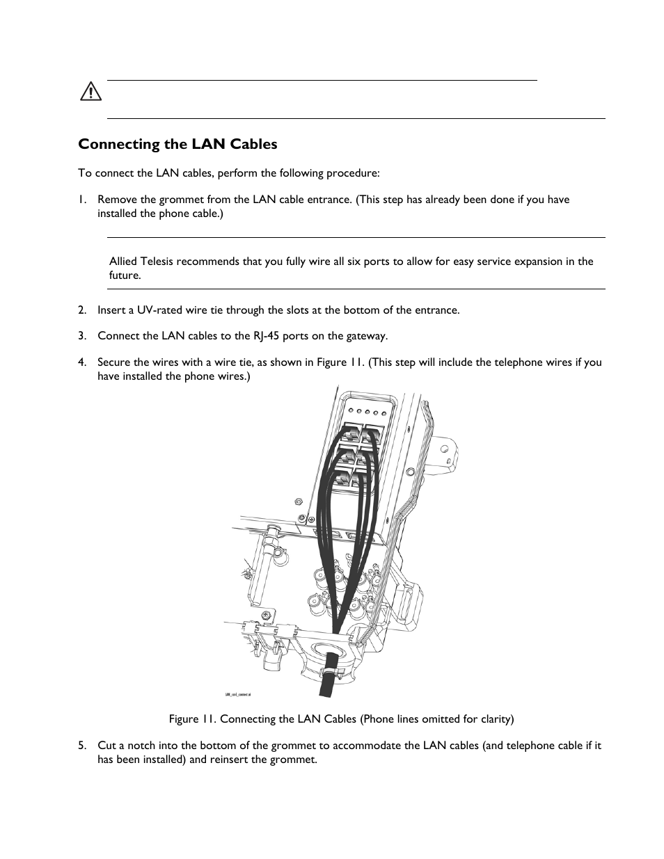Connecting the lan cables | Allied Telesis AT-iMG6x6MOD Electronics Unit User Manual | Page 17 / 46