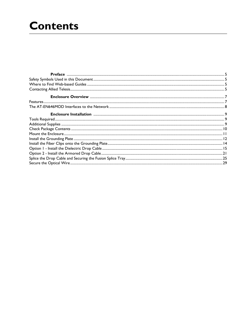 Allied Telesis AT-EN646MOD Enclosure User Manual | Page 3 / 32