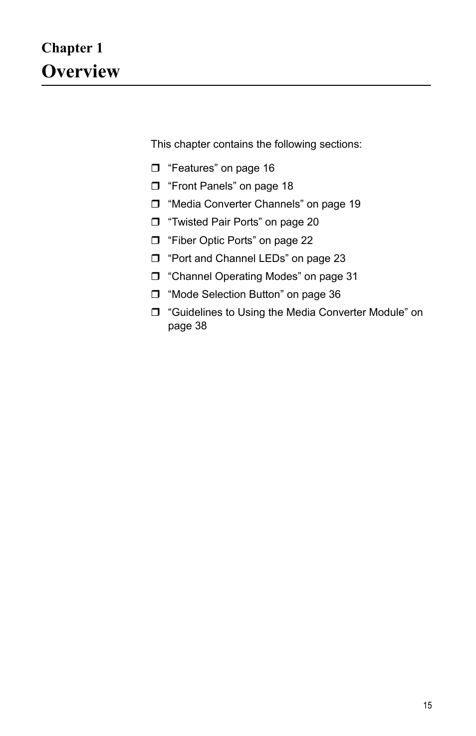 Chapter 1, Overview, Ter 1: overview | Allied Telesis AT-MCF2012LC/1 User Manual | Page 15 / 64