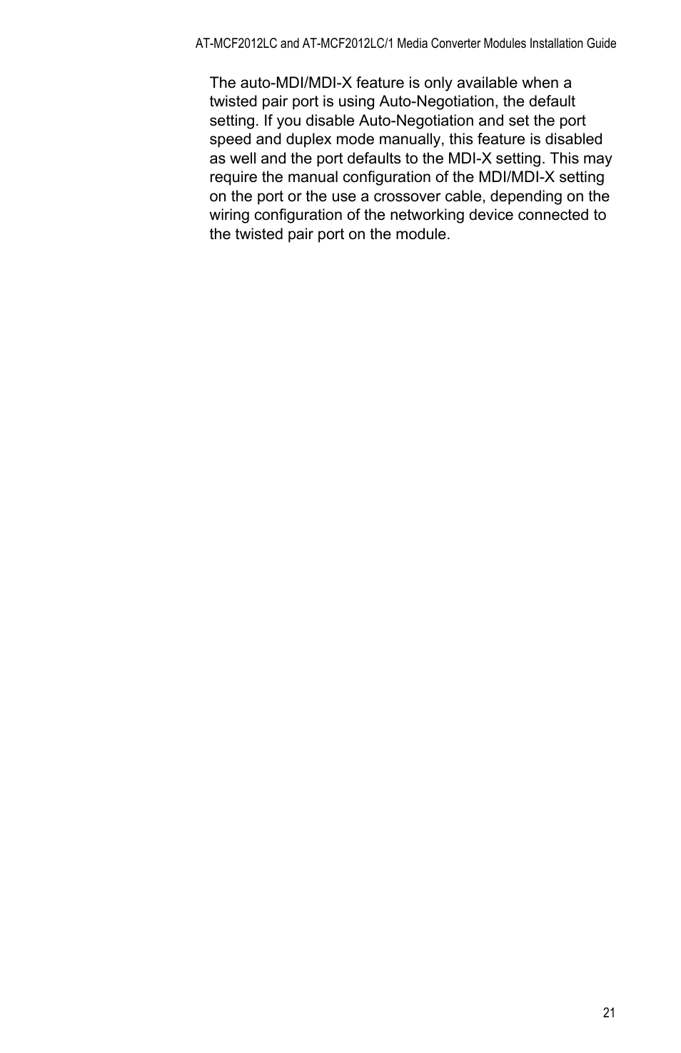 Allied Telesis AT-MCF2012LC/1 User Manual | Page 21 / 64