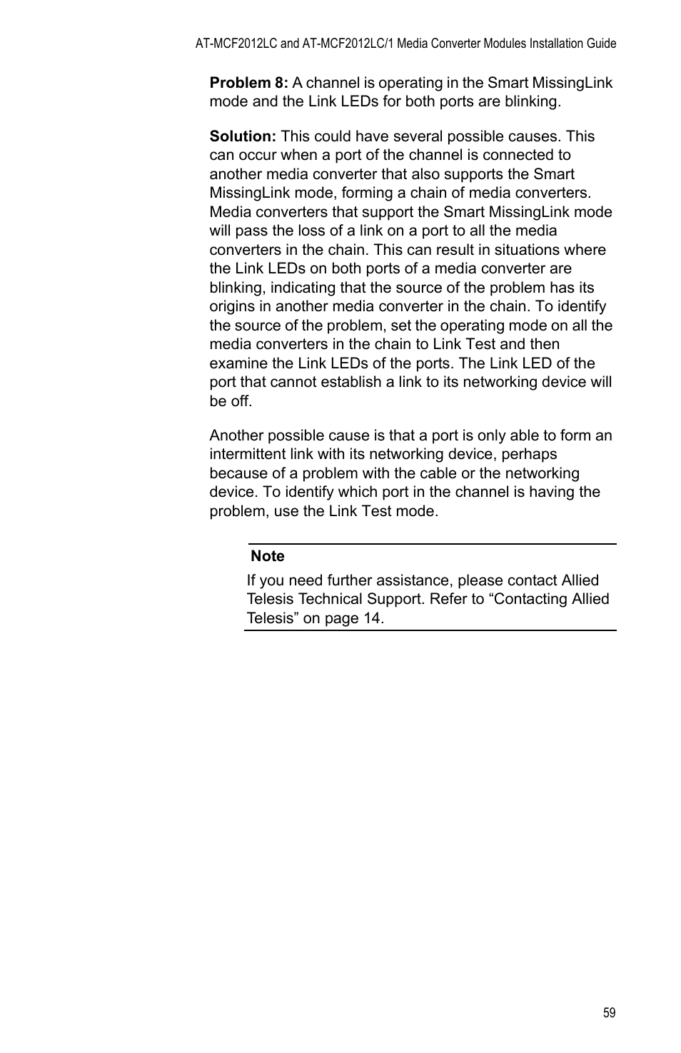 Allied Telesis AT-MCF2012LC/1 User Manual | Page 59 / 64
