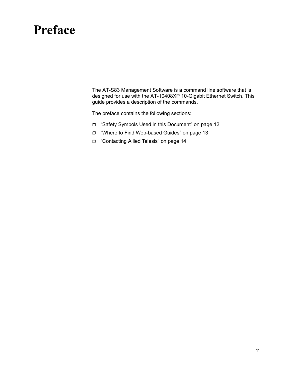 Allied Telesis AT-S83 User Manual | Page 11 / 382