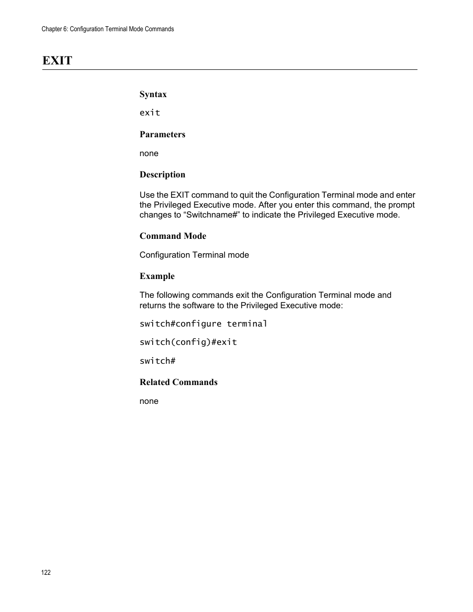 Exit | Allied Telesis AT-S83 User Manual | Page 122 / 382