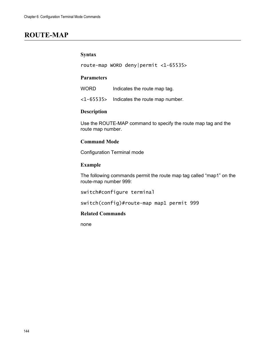 Route-map | Allied Telesis AT-S83 User Manual | Page 144 / 382
