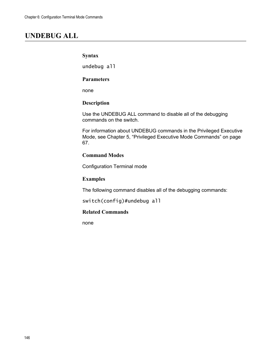 Undebug all | Allied Telesis AT-S83 User Manual | Page 146 / 382